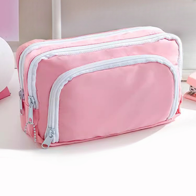 Girl Large Capacity Aesthetic Pencil Bag School Case Pen Holder Cute Stationery Simple Style Zipper Pencil Pouch School Supplies