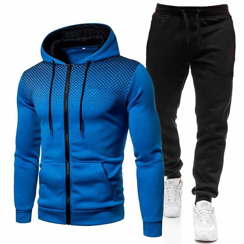 Spring Autumn Men's Tracksuit Sweatsuit+ Pants 2 Pcs Sets Fashion Male Outfit Sportwear Men's Hooded Sweatshirt Suit