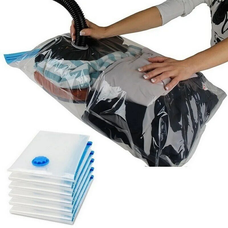 QuestionVacuum-Sac de rangement pour vêtements à domicile, sacs transparents pour économiser de l'espace, sacs compressés pour voyage, GT