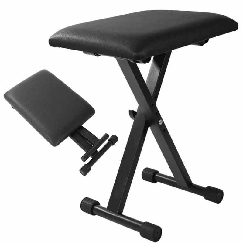 Piano Bench Adjustable Folding Digital Keyboard Stool Chair Padded Seat X-Style