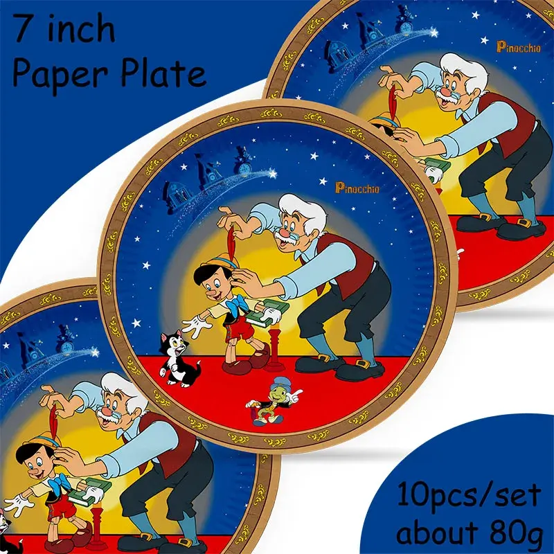 Disney The Adventures of Pinocho suministros para fiestas temáticas, vajilla, taza, plato, Topper, decoración para fiestas de bebés y niñas
