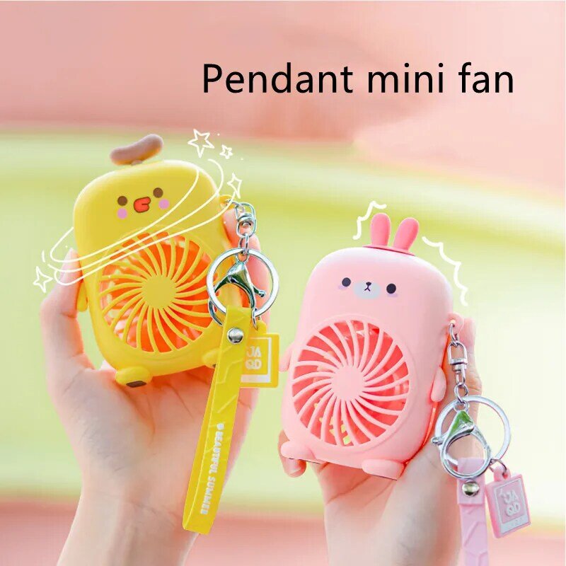 USB Mini Tragbare Fans Sommer Student Kleine Fan Lade Seil Schlüssel Kette Tragbare Nette Cartoon Fan