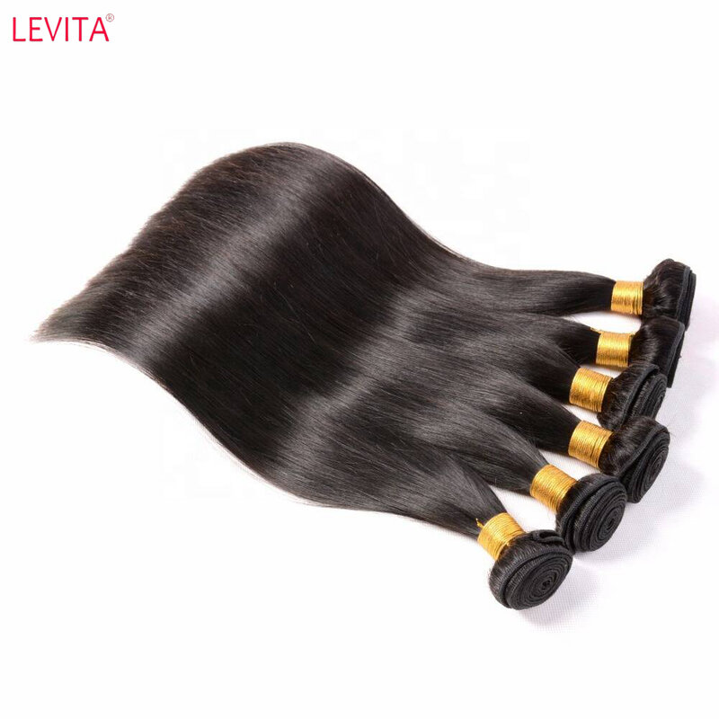 Fasci di capelli lisci con osso 100% veri capelli umani offerte all'ingrosso estensioni dei capelli di colore naturale fasci di tessuto brasiliano