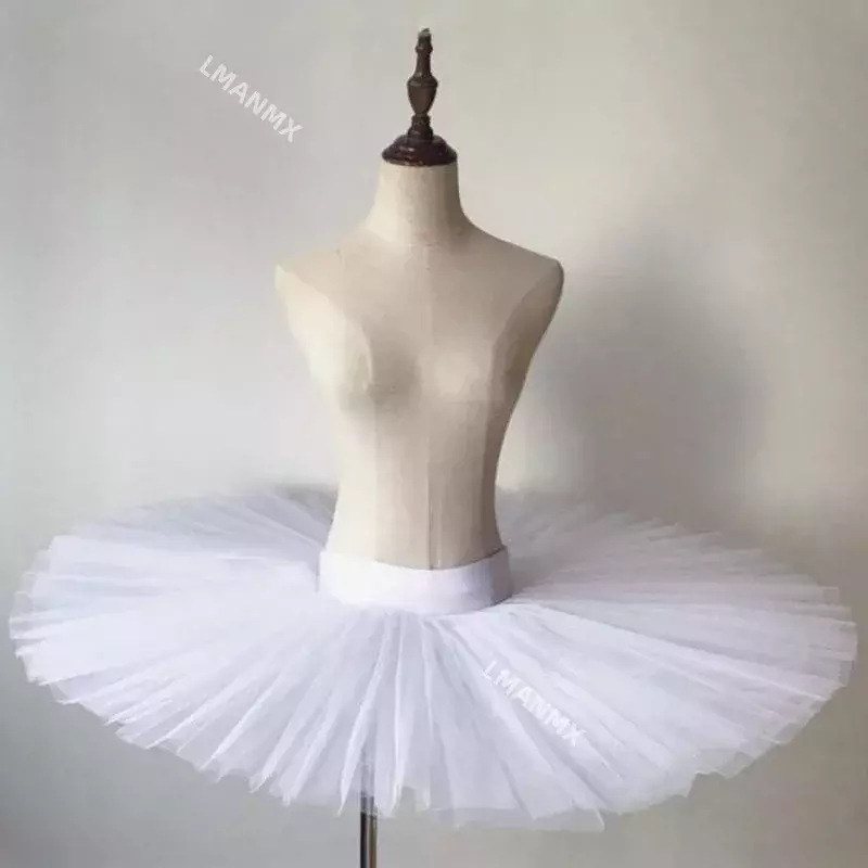 Professional Ballet Tutus Adult Child Stiff Pancake Half Ballet Tutu Girls Practice Tutu Skirts Kids White  6 Layers