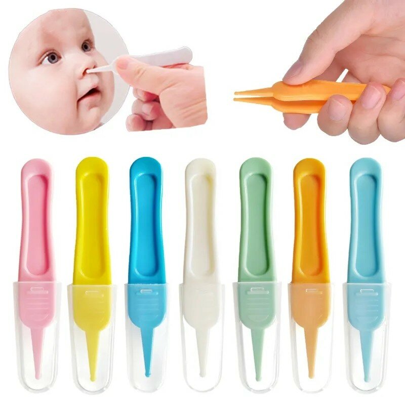 아기 코 배꼽 청소 어린이 안전 관리 라운드 헤드 클램프, 유아 트위저 귀 코 비강 클리너 클립, 깨끗한 트위저 도구, 1PC