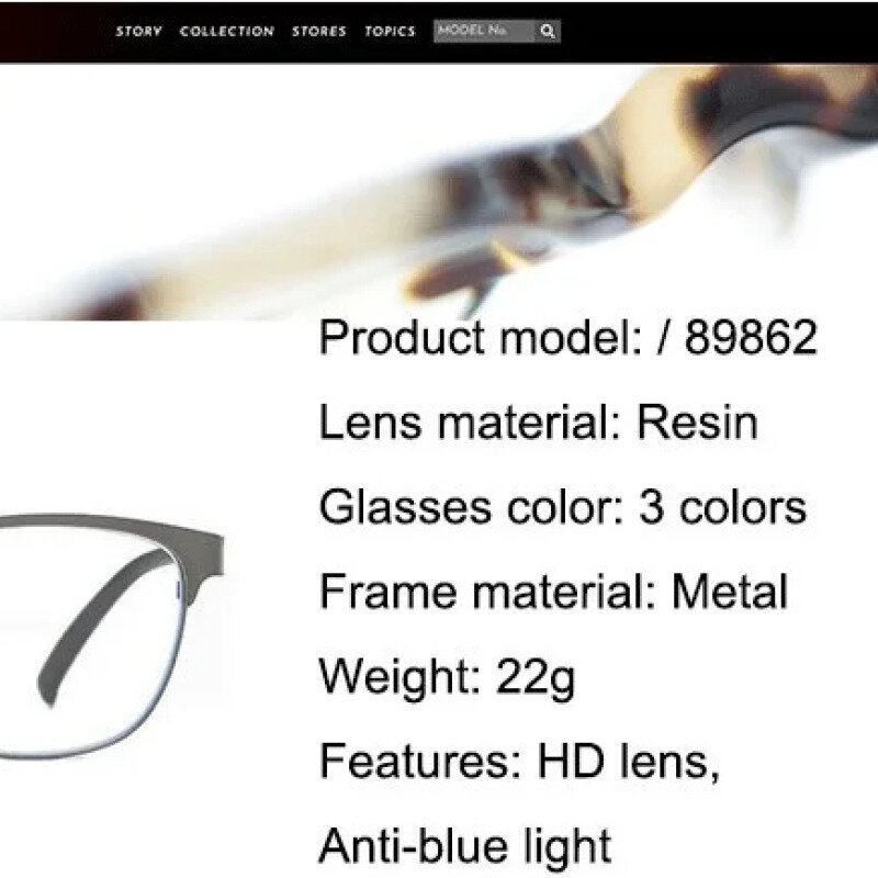 Comfortable reading glasses metal fullframe retro glasses antiblue light reading glasses