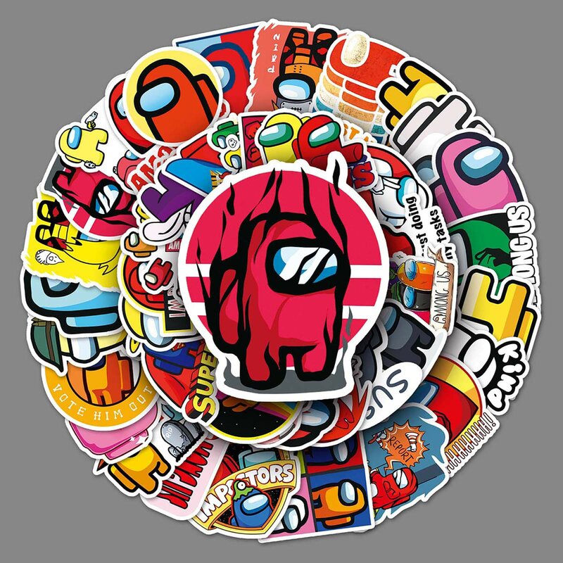 50 buah stiker grafiti seri permainan kartun cocok untuk helm Laptop Dekorasi Desktop mainan stiker DIY grosir