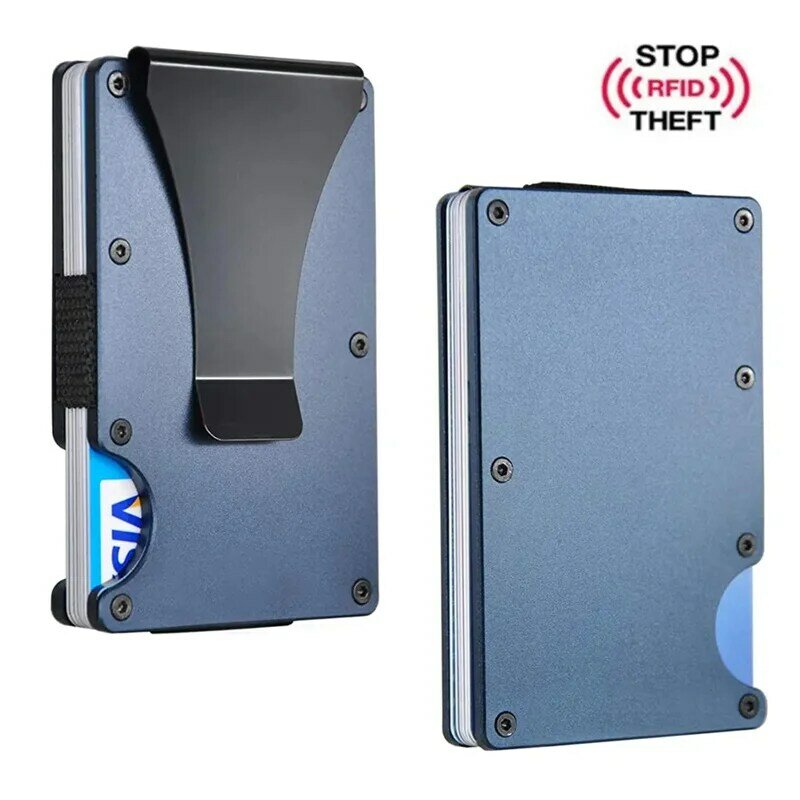 RFID Clip portafoglio in metallo che blocca porta carte di credito minimalista in alluminio portafogli per soldi 2023 tutti i colori Slim Business Bank Id Case