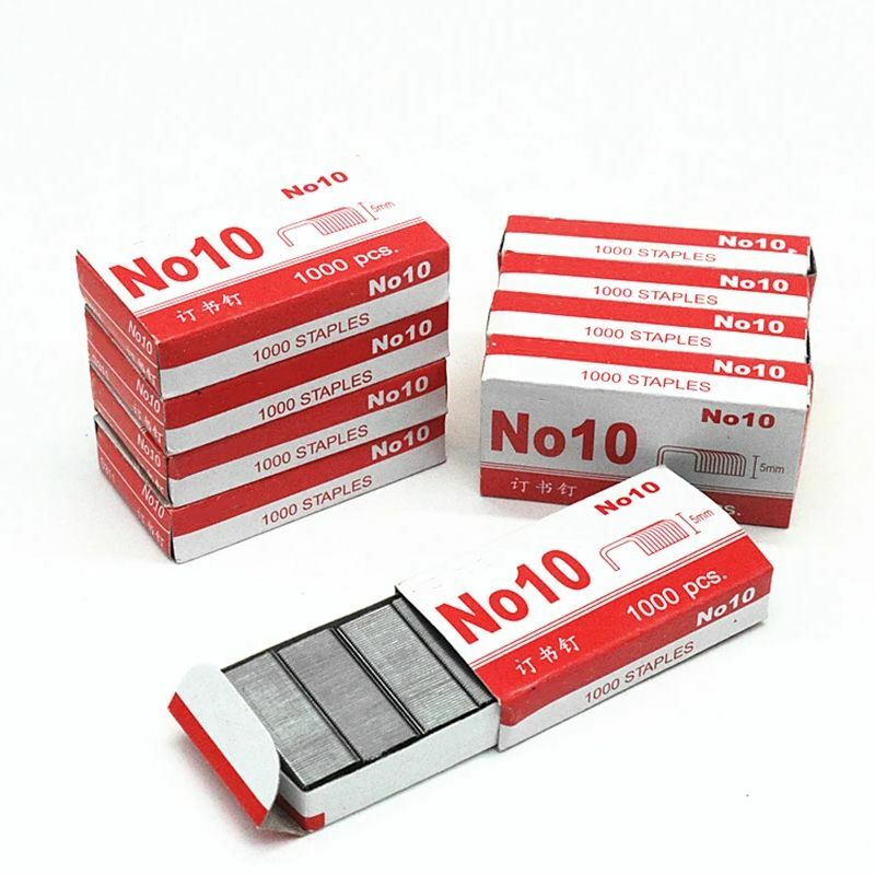 Mini grapas de encuadernación de papel estándar, N ° 10, 5mm de altura, 900 por caja, para escuela, estudio, suministros de oficina