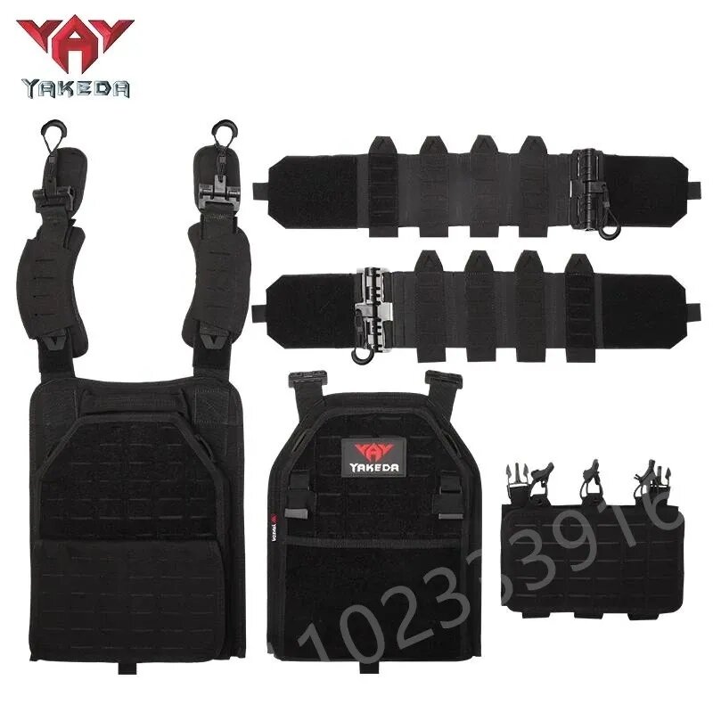Yakeda New Hunting Tactical Vest 6094 Quick detachable light laser cut Tactical vest Black gear carry tactical vest