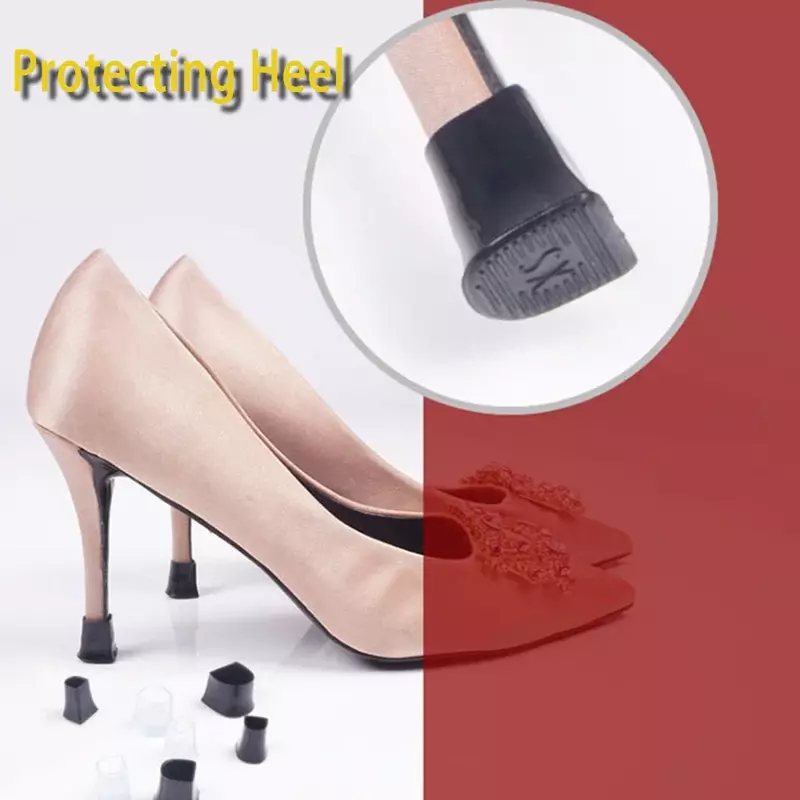 2/4/10/20Pcs Silicone Heel Protectors Stoppers Stiletto Dancing Covers Antislip High Heeler Bridal Wedding Shoes Accessories