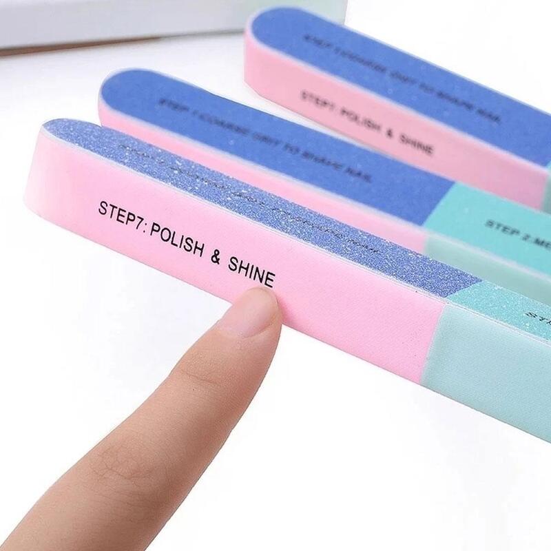 1pcs 7-in-1 Professional Nail Files Remove Nails Surface Stain Bumps Manicure Buffered Beauty Tools Nail Polishing M6K6