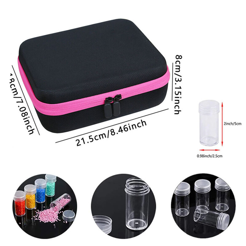 30 pcs drill Bottles DIY Funnel sticker 5d Diamond Painting Accessories Diamond storage containe Tool Bag Carry Case Stickers