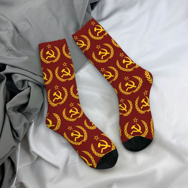 Носки CCCP со звездами и Советским союз, высококачественные чулки в стиле Харадзюку, всесезонные длинные носки, аксессуары для подарка на день рождения унисекс