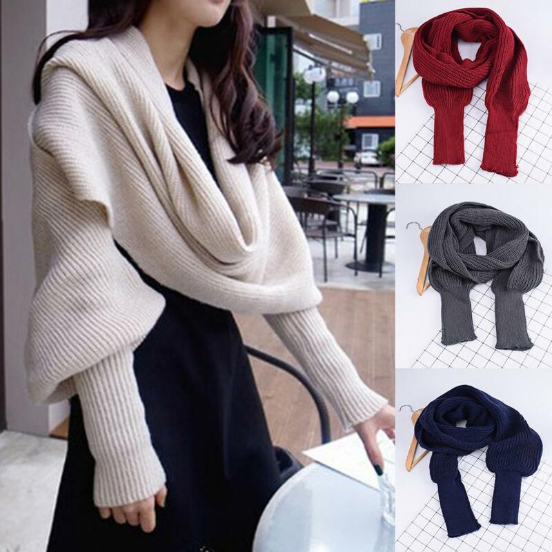 Winter  Fashion Sleeve Wrap Warm Scarf Imitation Cashmere Sweater Scarf Thickened   for Party