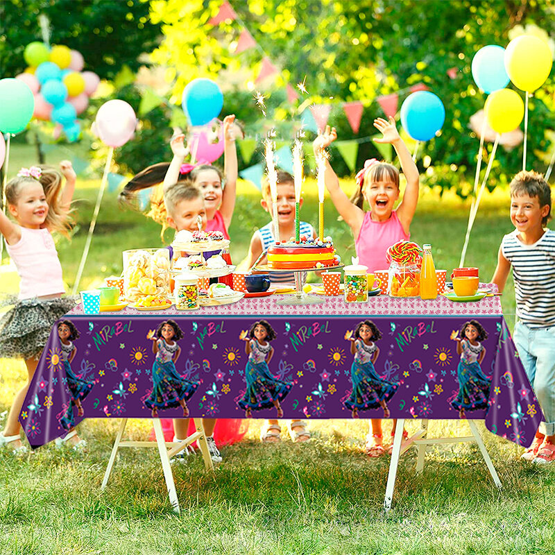Disney encanto festa suprimentos toalha de mesa para crianças descartáveis capa de mesa favor dos desenhos animados mirabel menina aniversário festival decoração