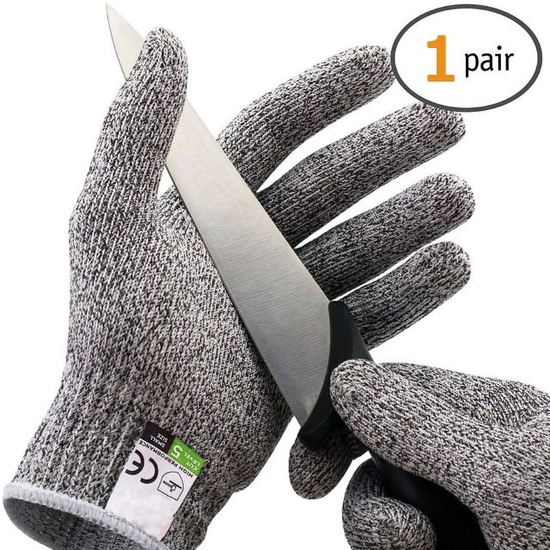 1 para Anti-cut rękawice ochronne HPPE o wysokiej wytrzymałości odporna na przecięcie osłona palca kuchnia ryby mięso Cut Proof rękawica robocza