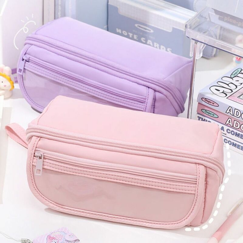 Large Capacity Pencil Bag INS Waterproof Minimalism Pencil Cases Cosmetic Pouch Stationery Pouch School Office