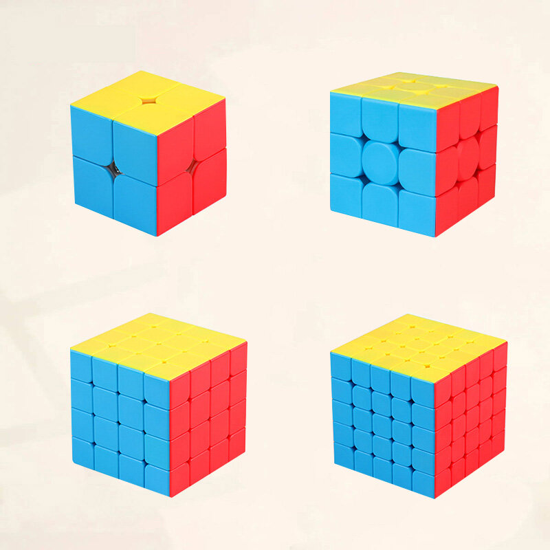 Cubo de rompecabezas profesional para niños, rompecabezas de velocidad sin pegatinas, cubos mágicos lisos, juguetes educativos para la primera infancia, 2x2, 3x3, 4x4, 5x5