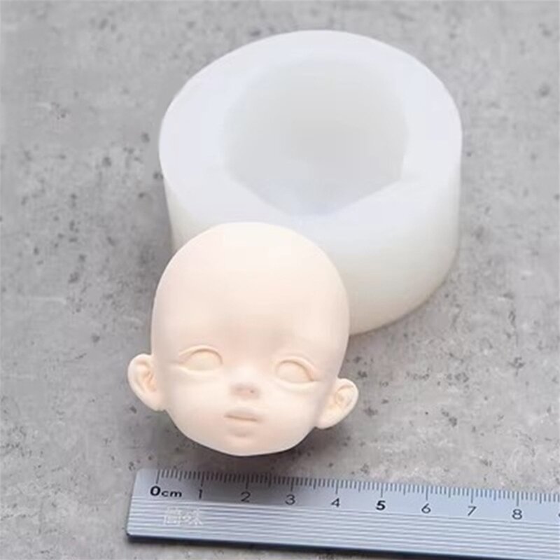 Cetakan Tanah Liat Boneka 3D Wajah Manusia Cetakan Sabun Kerajinan Tangan Cetakan Silikon Plester Keramik 517F