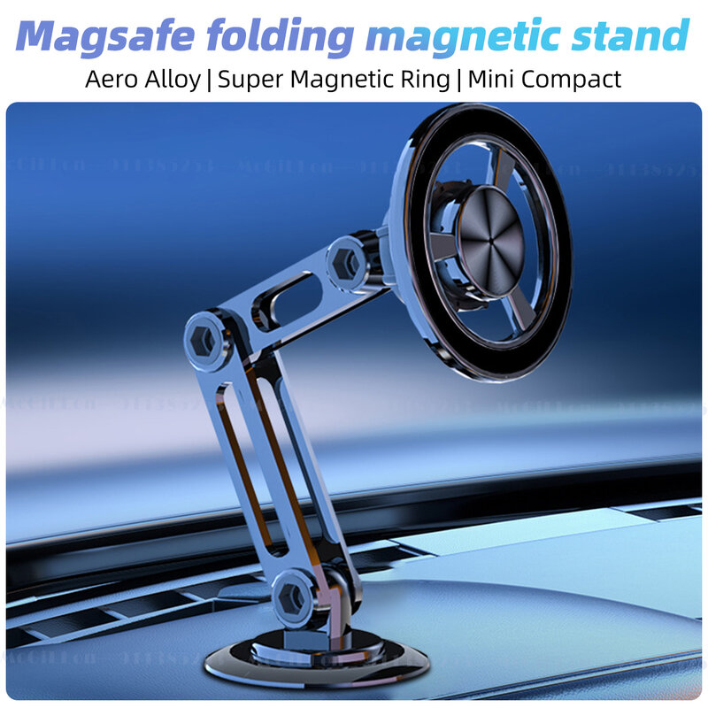 McGiLLon Magsafe 720 ruota supporto magnetico per telefono da auto in metallo supporto per telefono pieghevole supporto magnetico per presa d'aria supporto GPS per tutti i telefoni