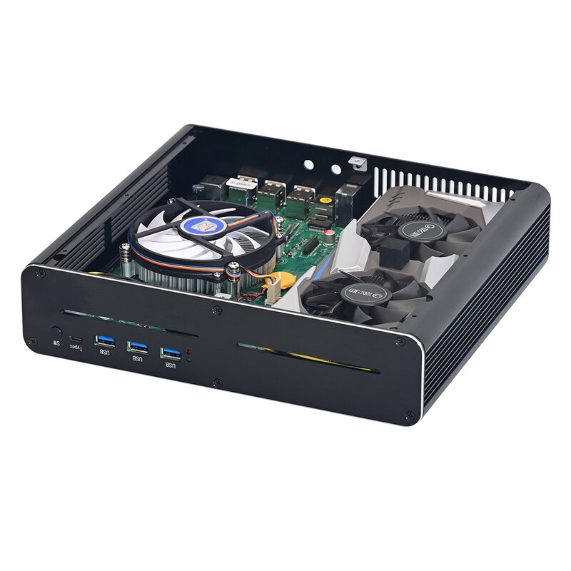 HUNSN-Mini PC 8K, computadora para juegos, BM23f/BM23g,Intel 8 núcleos I9 10980HK,Windows 11, Gráfico 3G/4G, Proxmox,Esxi,DVI,DP,HDMI,TypeC