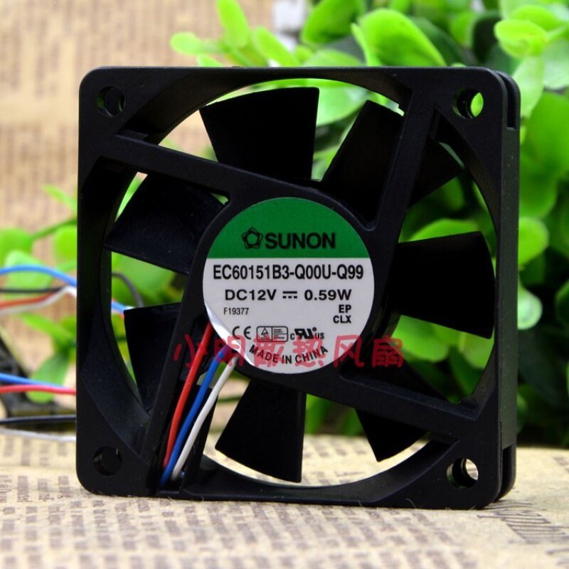 Семейный Вентилятор охлаждения 12 В постоянного тока 0,59 Вт 6015 с 4 проводами 6 см EC60151B3 Q00U Q99