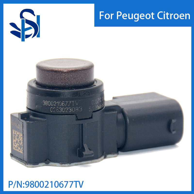 Sensor de aparcamiento PDC para Citroen y Peugeot, Radar de Color marrón oscuro, 9800210677TV
