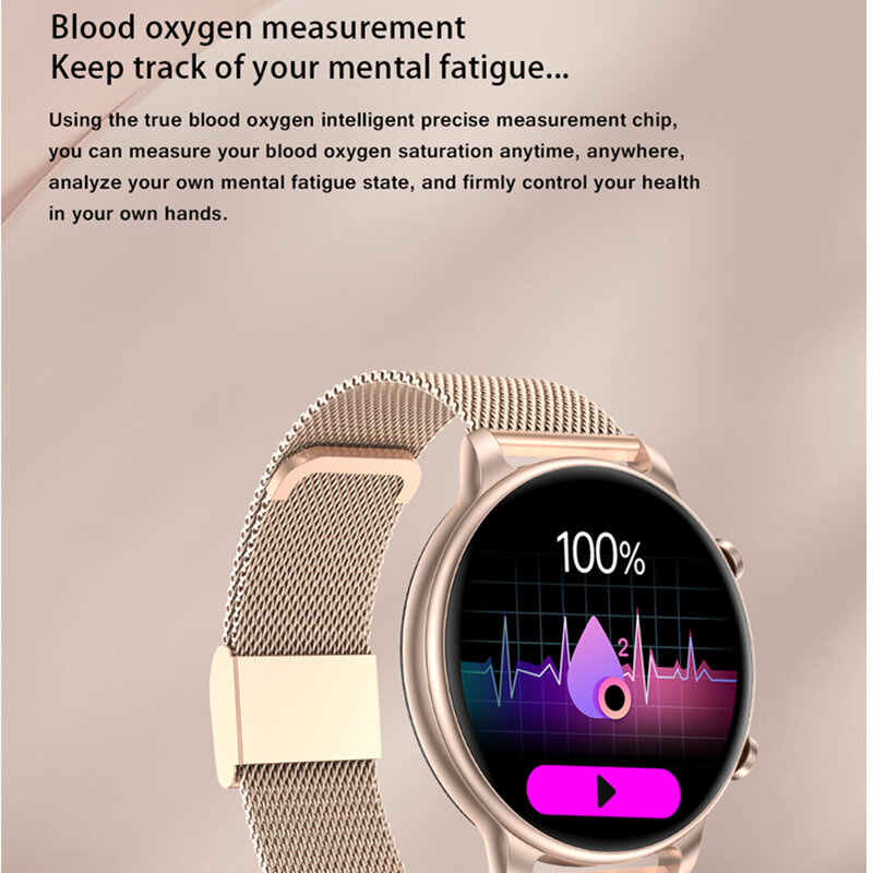 Jam Tangan Pintar Ultratipis untuk Wanita Pelacak Denyut Jantung Kebugaran Membuat Panggilan Jam Tangan Olahraga Tali Jaring Modis untuk Android IOS Z31