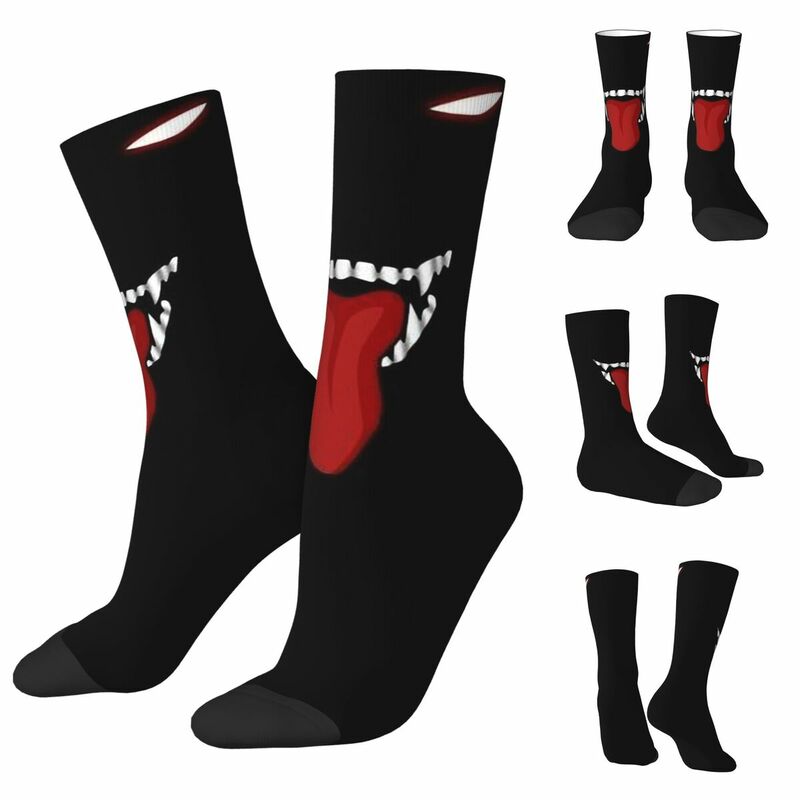 Monster Face Printing Socks para homens e mulheres, meias de lazer, aplicável no ano, Dressing Gift