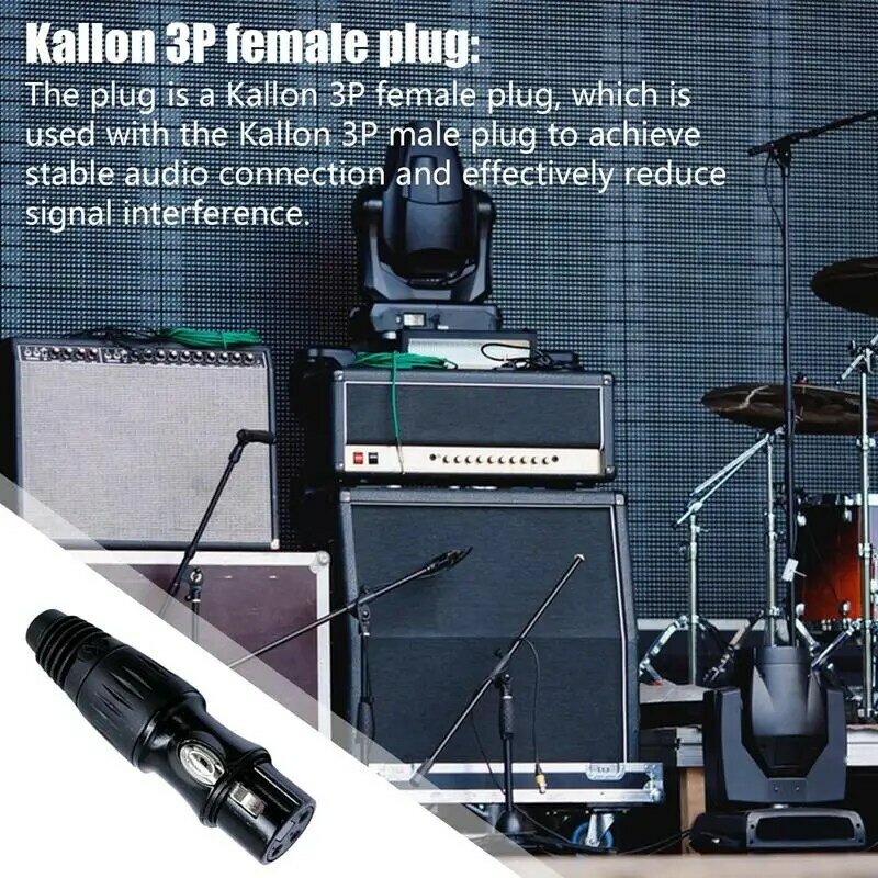 3-контактный разъем для микрофона, 3-контактный адаптер с аудиоразъемом, Женский адаптер для аудиокабеля, черный штекер для микрофона