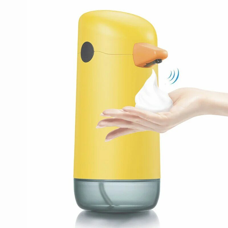 小さな黄色のアヒルの自動手指消毒剤誘導機スマートフォーム洗濯電話漫画子供石鹸ディスペンサーワッシャー