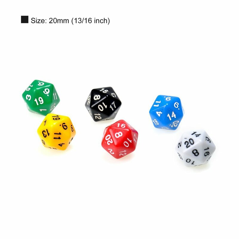 6 teile/satz D20 Würfel Opaque Zwanzig Seitige Würfel Multi Farbe Gaming Harz Polyhedral Spiele Zubehör Spiel Würfel Ergonomisches Design