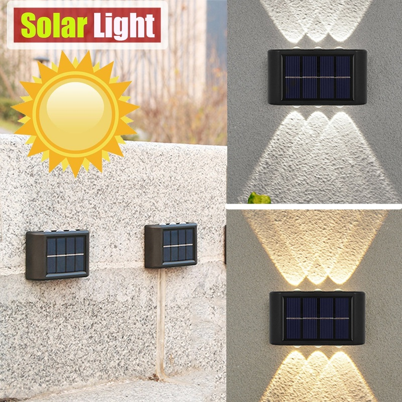 Lámpara Solar de pared impermeable para exteriores, iluminación luminosa, decoración de jardín, valla de escalera, luz Solar, 10LED