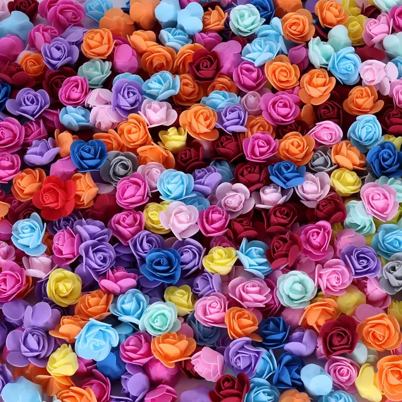 500 pz fiore 3.5CM schiuma artificiale PE Rose teste fai da te san valentino Rose matrimonio scatola di caramelle decorazione materiali floreali