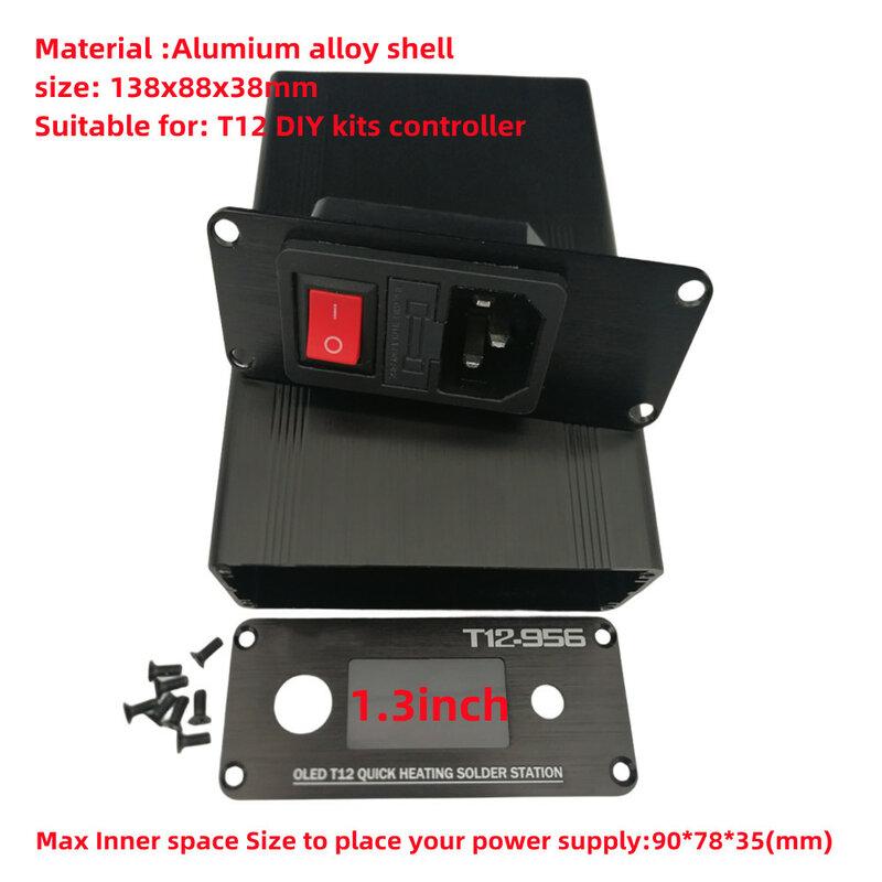 Custodia in lega di alluminio guscio in ABS per unità elettrica HAKKO T12 kit di controllo della temperatura della stazione del saldatore digitale