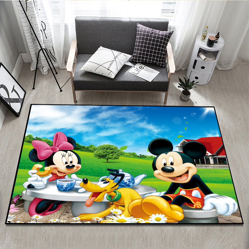 Alfombra de Disney de Minnie y Mickey Mouse para niños, alfombrilla de juego de 80x160cm, para dormitorio, baño, sala de estar, regalo, decoración del hogar