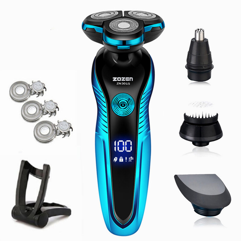 Aparador de pêlos elétrico para homens e mulheres, barbeador elétrico, cortador de pêlos, corte, máquina de barbear, lavável, recarregável