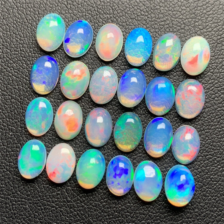 Boucles d'oreilles en opale naturelle, couleur opale, pierre nue, pendentif personnalisé, 5x7mm, offre spéciale