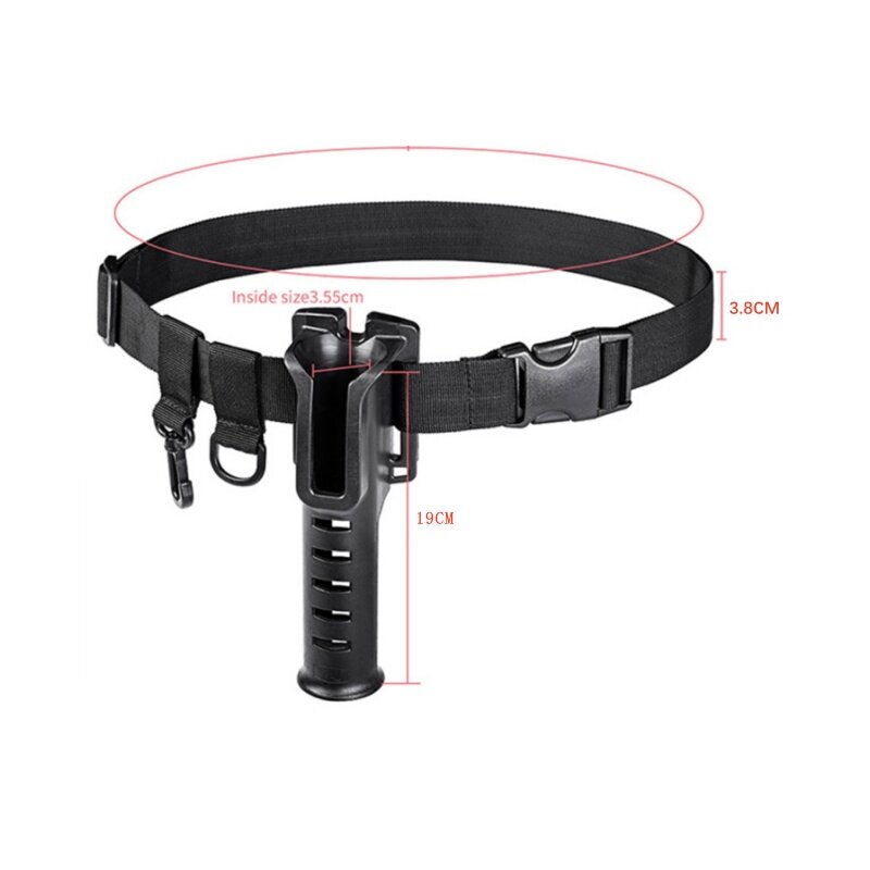 ABS Portable Belt Rod Holder Fishing Gear Tackles Accessories Adjustable Waist Fishing Rod Pole Inserter Holder Belts Outdoor