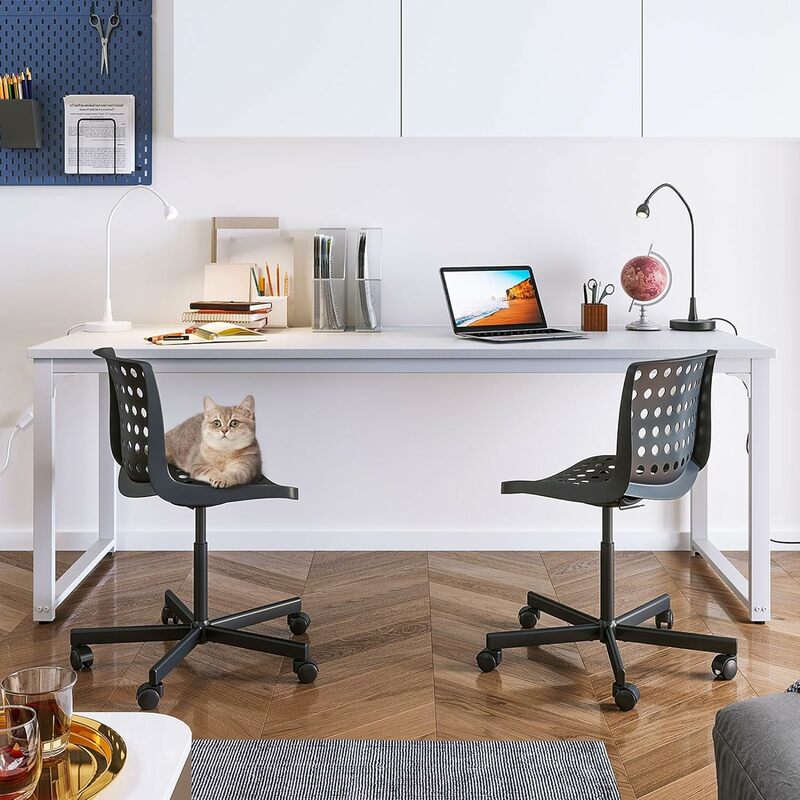 Bureau d'ordinateur de 71 pouces, bureau de style moderne et simple pour le bureau à domicile, bureau d'écriture pour étudiants, blanc pur