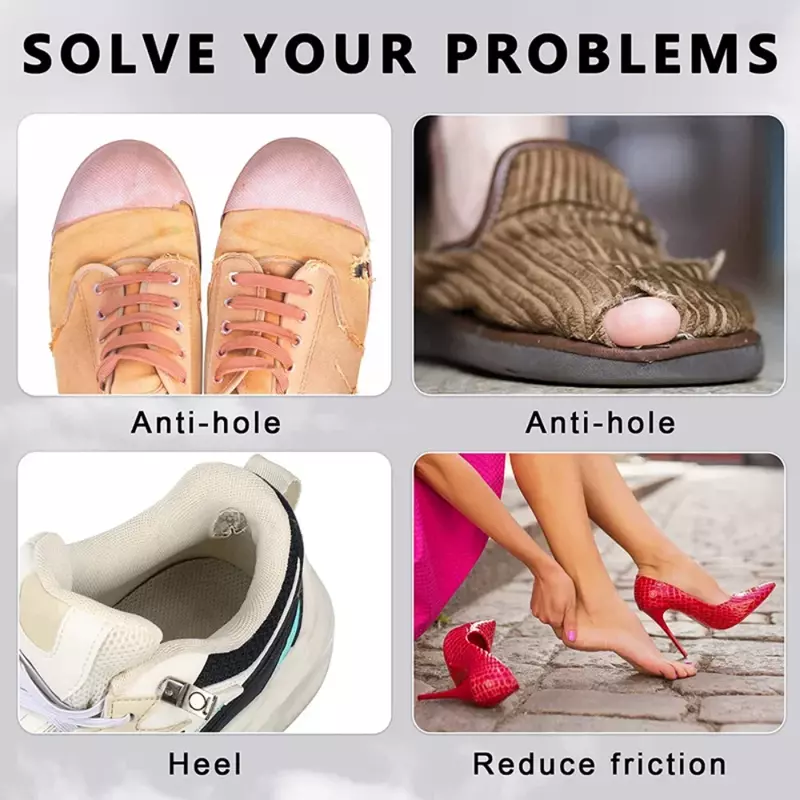 Shoe Heel Repair Patch Kit, Auto-adesivo dentro sapato Patches, Buracos de couro Heel Pads, Cola Sole Repair, 6pcs