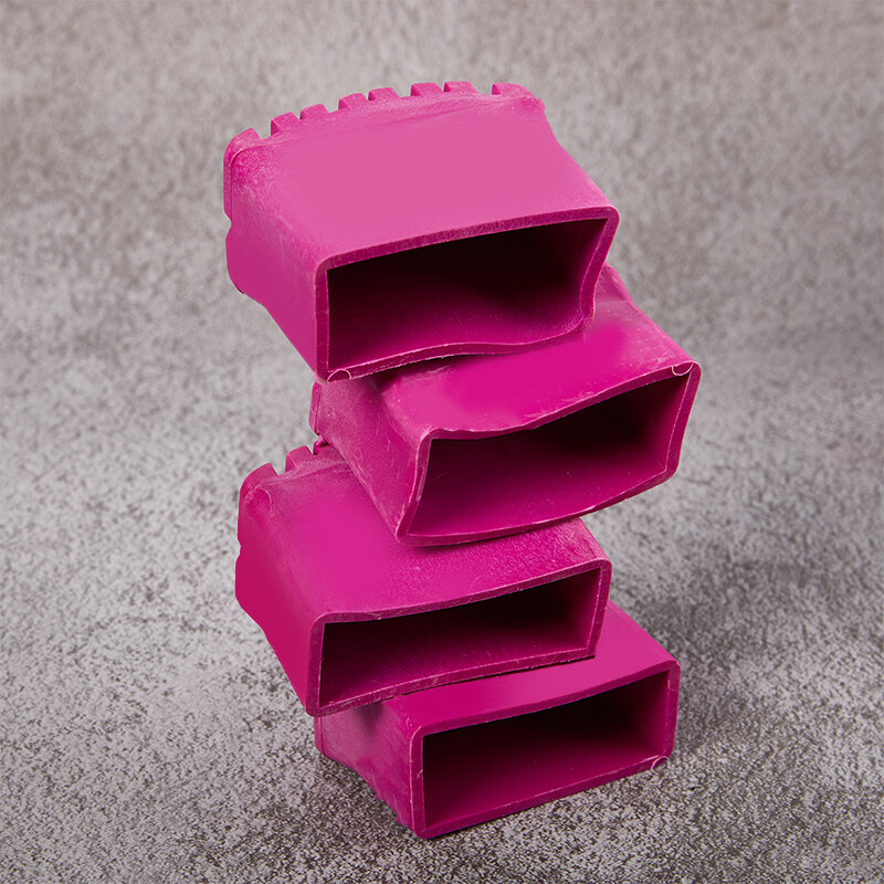 Almohadillas de goma para pies de escalera, Protector de patas, cubiertas de cojín, extensión de escalones de madera dura, almohadilla de mesa para silla, muebles, color rosa y rojo, 1 unidad