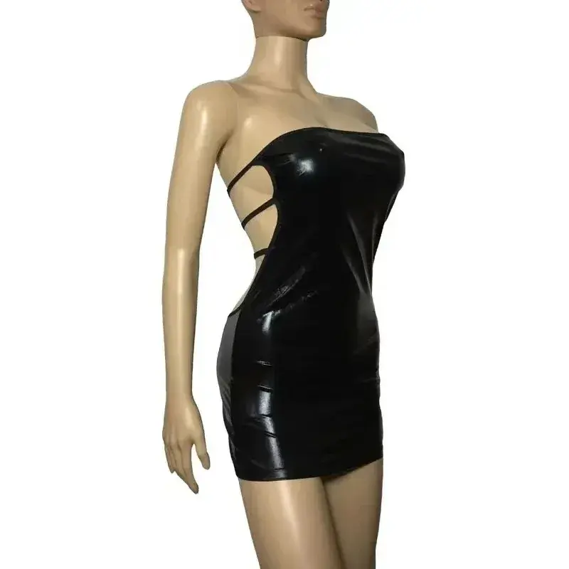 섹시한 원피스 라텍스 란제리 여성용 바디 포르노 에로틱 란제리 속옷, 백리스 바디 수트, 나이트 클럽 의상
