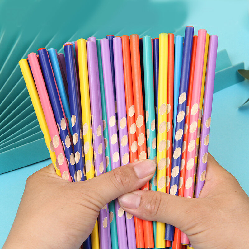 Crayons HB triangulaires en bois pour enfants, plusieurs couleurs, rainure, dessin Macaron, papeterie d'écriture scolaire, nouveau, lot de 30 pièces