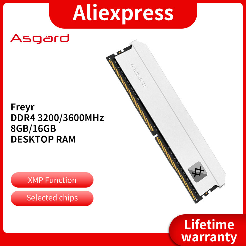 Asgard-DDR4 RAM Feryr Série T3, tira, memória de desktop Ram para PC, 16GB x 2, 3200MHz, 3600MHz, CL14, CL16, CL18