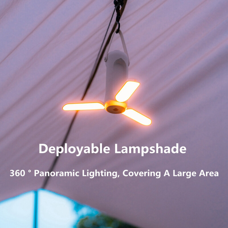 Lâmpada de tenda portátil dobrável lâmpadas LED recarregável USB luzes de acampamento para casa escritório tenda carro lanterna de iluminação ao ar livre