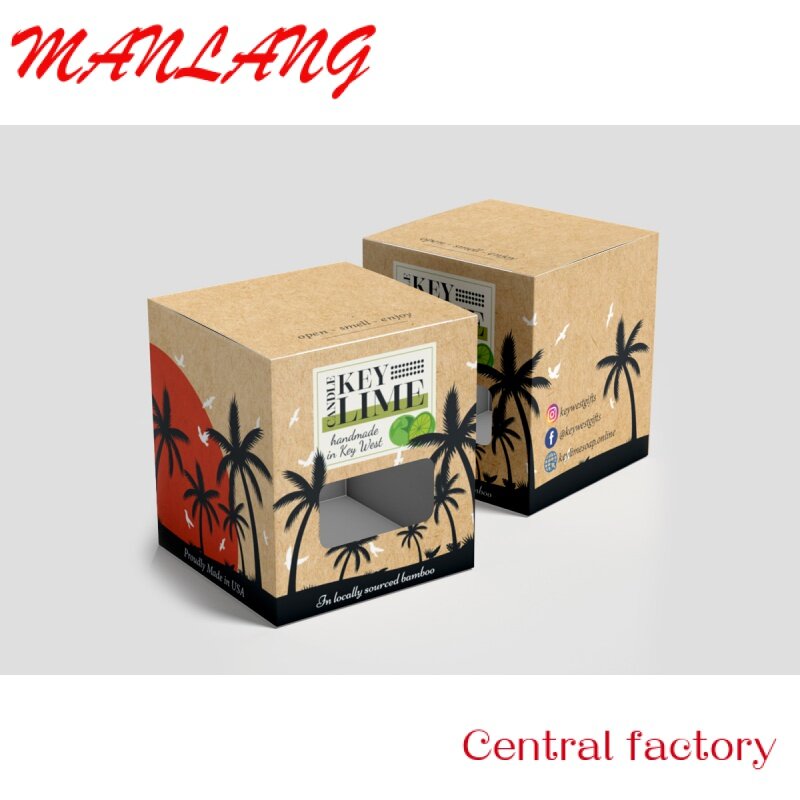 Custom  Custom logo square folding box candle paper box cube candle packaging boxes
