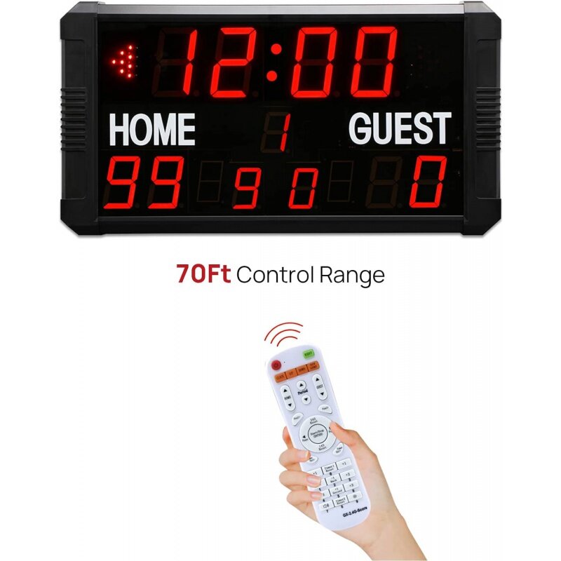 Marcador de mesa portátil LED Profesional, marcador de disparo en 14/24 segundos, Digital electrónico para baloncesto, béisbol y fútbol