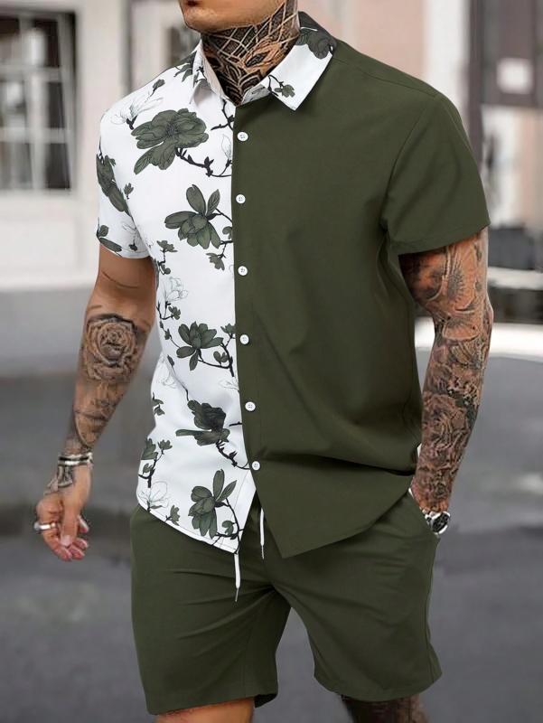 Camisa hawaiana informal suelta para hombre, camisa de manga corta con diseño de moda, estampado 3D, Tops para exteriores, ropa de calle de verano